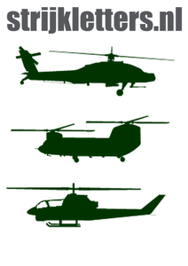 Vel Strijkletters Helicopters Flex Donker Groen - afb. 1
