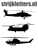Vel Strijkletters Helicopters Flex Zwart - afb. 1