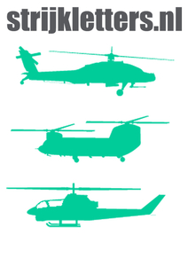 Vel Strijkletters Helicopters Flex Aquagroen - afb. 1