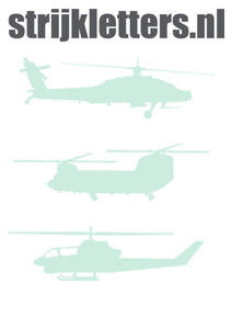 Vel Strijkletters Helicopters Flex Pastel Groen - afb. 1