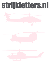 Vel Strijkletters Helicopters Flex Pastel Roze - afb. 1