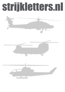 Vel Strijkletters Helicopters Flex Zilver - afb. 1