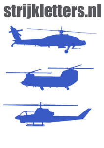 Vel Strijkletters Helicopters Flex Oceaanblauw - afb. 1