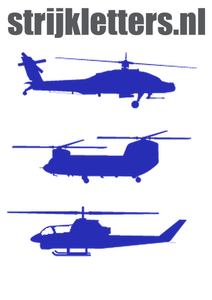 Vel Strijkletters Helicopters Flex Middel Blauw - afb. 1