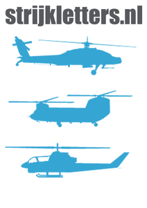 Vel Strijkletters Helicopters Flex Hemelblauw - afb. 1