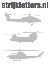 Vel Strijkletters Helicopters Flex Heather Grijs - afb. 1