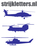 Vel Strijkletters Helicopters Flock Azure Blauw - afb. 1
