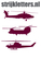 Vel Strijkletters Helicopters Flex Burgundy - afb. 1