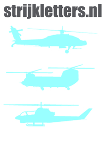 Vel Strijkletters Helicopters Flock Blauw - afb. 1