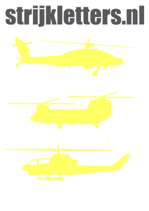 Vel Strijkletters Helicopters Flock Citroen Geel - afb. 1