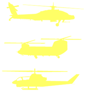Vel Strijkletters Helicopters Flock Citroen Geel - afb. 2