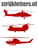 Vel Strijkletters Helicopters Flock Donker Rood - afb. 1