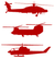 Vel Strijkletters Helicopters Flock Donker Rood - afb. 2