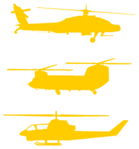 Vel Strijkletters Helicopters Flock Geel - afb. 2