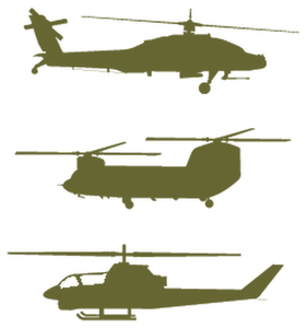Vel Strijkletters Helicopters Flock Khaki Groen - afb. 2