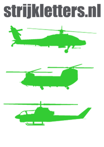 Vel Strijkletters Helicopters Flock Licht Groen - afb. 1