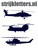 Vel Strijkletters Helicopters Flock Navy Blauw - afb. 1