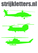 Vel Strijkletters Helicopters Flock Neon Groen - afb. 1