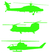 Vel Strijkletters Helicopters Flock Neon Groen - afb. 2
