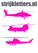 Vel Strijkletters Helicopters Flock Neon Roze - afb. 1