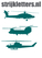 Vel Strijkletters Helicopters Flock Teal - afb. 1