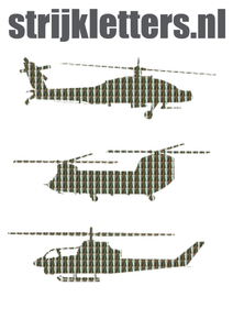 Vel Strijkletters Helicopters Holografische Zilver - afb. 1