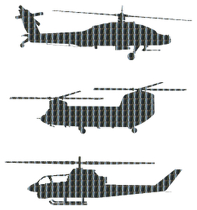 Vel Strijkletters Helicopters Holografische Zwart - afb. 2