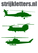 Vel Strijkletters Helicopters Reflecterend Donker Groen - afb. 1