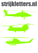 Vel Strijkletters Helicopters Reflecterend Groen - afb. 1