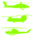 Vel Strijkletters Helicopters Reflecterend Groen - afb. 2