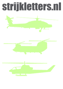 Vel Strijkletters Helicopters Glow in the Dark - afb. 1