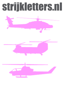 Vel Strijkletters Helicopters Flex Neon Roze - afb. 1