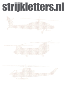 Vel Strijkletters Helicopters Glitter White Glitter 444 - afb. 1