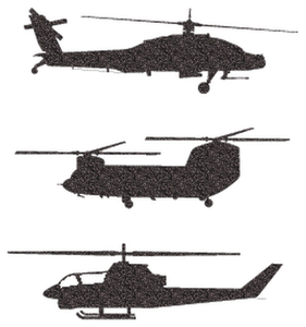 Vel Strijkletters Helicopters Glitter Zwart - afb. 2