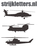Vel Strijkletters Helicopters Glitter Zwart - afb. 1