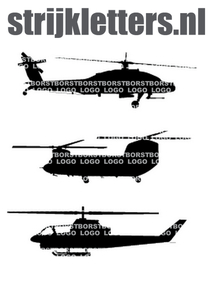 Vel Strijkletters Helicopters Flex BORSTLOGO - afb. 1