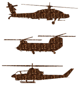 Vel Strijkletters Helicopters Glitter Bruin - afb. 2