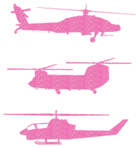 Vel Strijkletters Helicopters Glitter Holo Pink - afb. 2