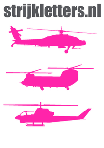 Vel Strijkletters Helicopters Glow in the dark Glow in the Dark Roze - afb. 1