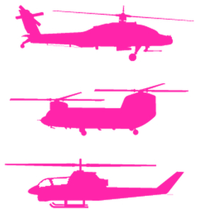 Vel Strijkletters Helicopters Glow in the Dark Roze - afb. 2