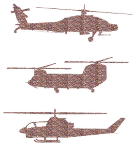 Vel Strijkletters Helicopters Glitter Confetti - afb. 2