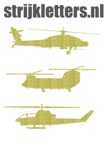 Vel Strijkletters Helicopters Glitter Coronado Gold - afb. 1