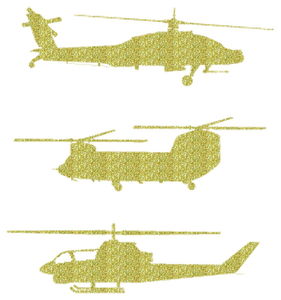 Vel Strijkletters Helicopters Glitter Coronado Gold - afb. 2