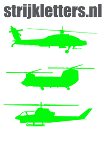 Vel Strijkletters Helicopters Glow in the Dark Groen - afb. 1