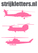 Vel Strijkletters Helicopters Glitter Neon roze Glitter - afb. 1