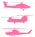 Vel Strijkletters Helicopters Glitter Neon roze Glitter - afb. 2