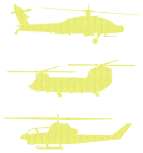 Vel Strijkletters Helicopters Glitter Neon Yellow Glitter 446 - afb. 2