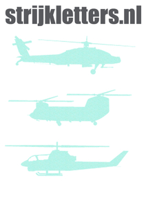 Vel Strijkletters Helicopters Glitter Neon Bleu Glitter 480 - afb. 1
