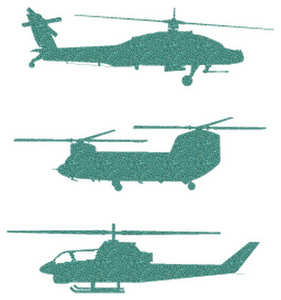 Vel Strijkletters Helicopters Glitter Jade Glitter 482 - afb. 2