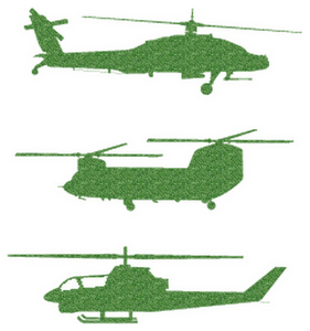 Vel Strijkletters Helicopters Glitter Light Green Glitter 483 - afb. 2